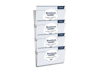 Folderhouder Europel 4x A4 wand liggend koppelbaar transparant - 1
