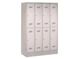dubbeldekse locker,HxBxD 1850x1200x500mm,4x2vak.,RAL7035,front RAL7016