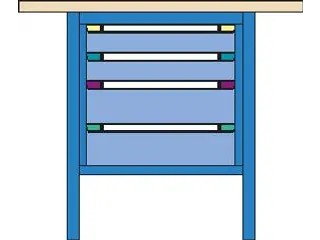 werkbank,HxBxD 845x1000x700mm,multiplexblad,RAL7035,front RAL7035 - 1