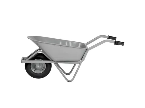 bouwkruiwagen,80l,HxBxD 620x590x1450mm,stalen buis,grijs,lucht-banden