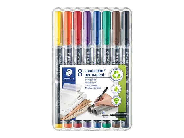 Viltstift Staedtler OHP Lumocolor 317 Medium 1.0mm Assorti 8 stuks