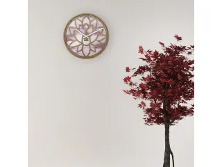 Wandklok Nextime dia 40cm Roze Hout Lotus - 6