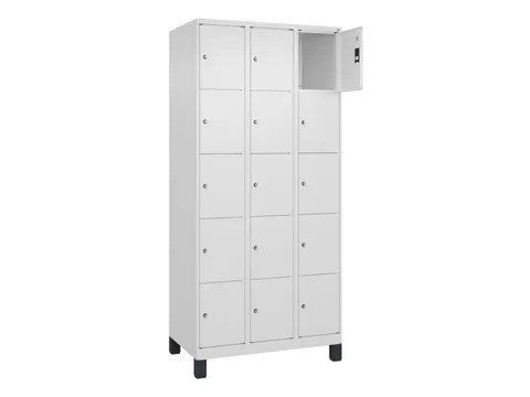 lockerkast,HxBxD 1950x900x500mm,3x5vakken,vak B 300mm,cil.-slot,voeten