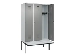 locker met bank,HxBxD 2120x1200x815mm,3vak,vak B 400mm,cilinderslot