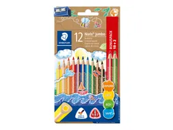 Kleurpotloden Staedtler Noris jumbo set à 10+2 kleuren gratis