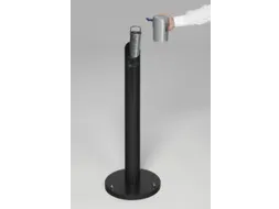 Staande Asbakzuil 2 liter H 1005mm Rond Ral7021 Zilverkleurig