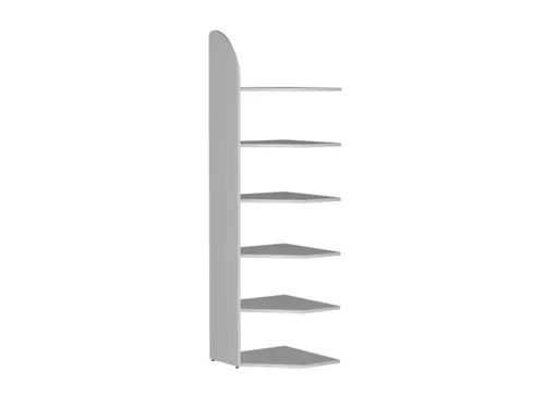 Hoekveld 2250x600mm 6legborden 1zijpaneel Zonder Achterwand Lichtgrijs