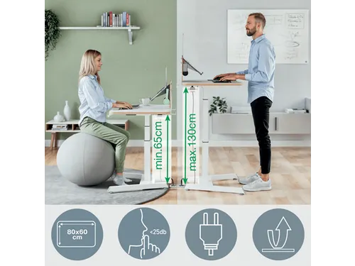 Zit-Sta bureau 80x60cm Leitz Ergo elektrisch klein
