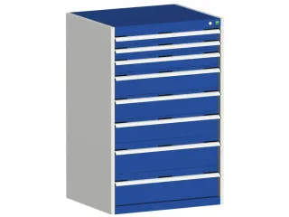 ladekast HxBxD 1200x800x650mm 8laden romp RAL7035 front RAL5010 - 1