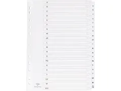 tabbladen met indexblad A4 11-gaats A-Z 20-delig Wit Karton