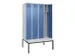 locker met bank,voor scheiding van kleding,HxBxD 2120x1200x815mm,4vak