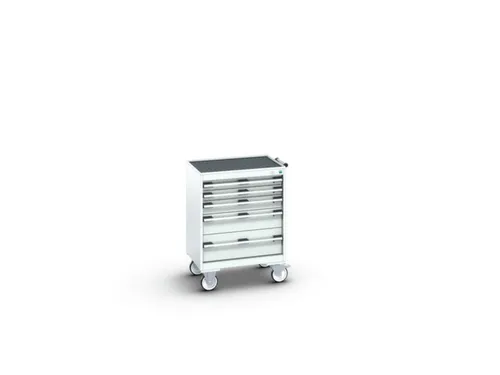 ladekast verrijdbaar 880x650x525mm 5laden romp RAL7035 front RAL7035
