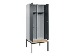 locker met bank,voor scheiding van kleding,HxBxD 2120x800x815mm,2vak