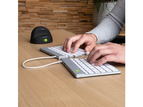 Split Break V2 ergonomisch toetsenbord Azerty BE Wit draadloos