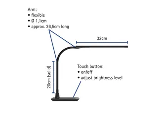 Bureaulamp MAUL Pirro LED dimbaar met voet Zwart - 5