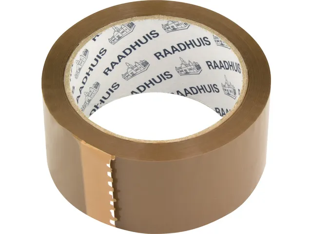 Verpakkingstape Raadhuis PP 48mmx66m bruin, low noise