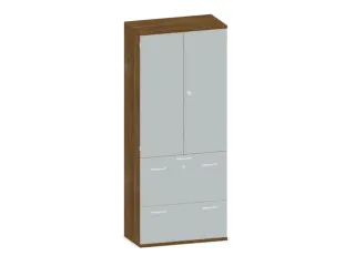 Kantoorkast 1920x800x430mm Decor Romp Noten Decor Front Lichtgrijs - 1