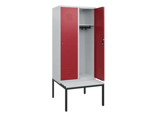 locker met bank,HxBxD 1950x800x815mm,2vak,vak B 400mm,cil.-slot