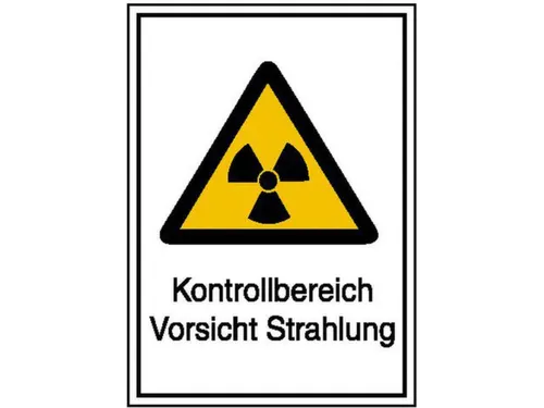 waarschuwings-combibord,v. binnen/buiten,Controlezone Pas op Straling