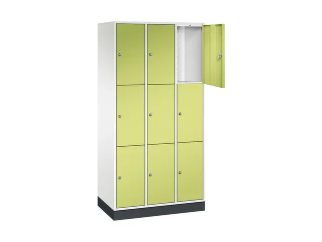 lockerkast,HxBxD 1950x920x500mm,3x3vakken,cil.-slot,sokkel