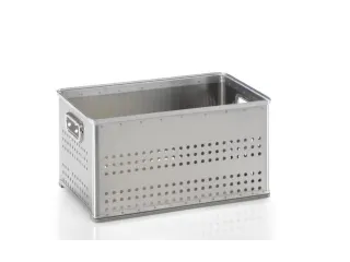Aluminium Transportbak 288x564x360mm 50 liter Geperforeerd Glijlatten - 1