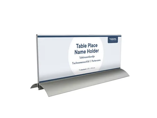 Tafelnaambord Europel 105x297mm acryl aluminium