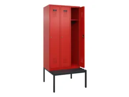 locker met bank,HxBxD 2120x900x815mm,3vak,vak B 300mm,cilinderslot