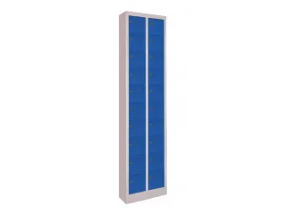 lockerkast,HxBxD 1950x460x200mm,2x10vakken,RAL7035,front RAL5010 - 2