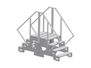 OUTLET bordestrap verrijdbaar bordes H 0 4m 2treden aluminium - 7