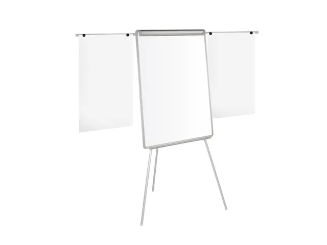 Flipchart Magnetisch Met Zijarmen Uitschuifbaar 100x70cm Lichtgrijs