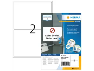 HERMA 10314 Verwijderbare etiketten A4 199,6x143,5mm Wit 200 stuks - 1