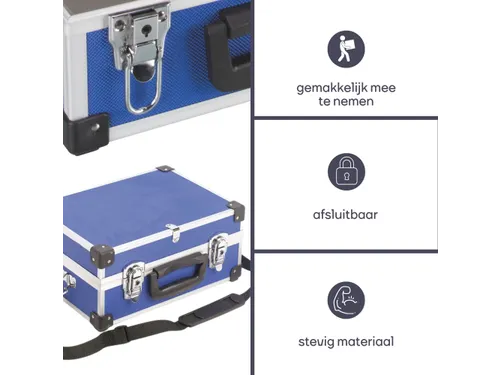 Aluminium Gereedschapskoffer 320x230x155mm 11.4 Liter Blauw