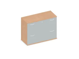 hangmappenkast 770x1000x430mm 2hangmappenframes Beuken+ Lichtgrijs - 1