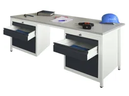 Werkplaatsbureau Bxdxh 1700x800x720mm 6laden Ral7035 Front Ral7016