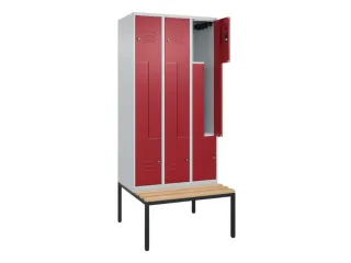 Z-garderobekast,HxBxD 2120x900x815mm,6vak,vak B 300mm,cil.-slot - 2