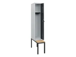 locker met bank,HxBxD 1950x300x815mm,1vak,vak B 300mm,draaigrendel
