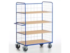 etagewagen,draagverm. 600kg,4etage(s),laadvl. LxB 1000x640mm,houtetage