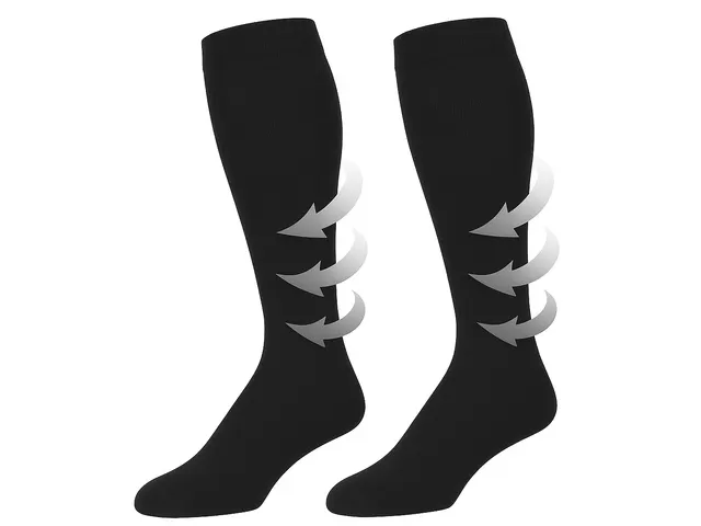 Steunkous First Aid Only kniehoog gesloten zwart maat M