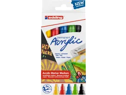 Acrylmarker edding e-5100 medium set van 5 kleuren basis