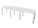 Table de conférence forme de fût 740x2800x1200mm BL-blanc 4 pieds