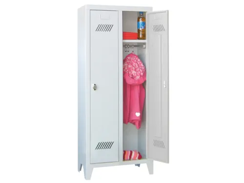 lockerkast v. kinderen,HxBxD 1300x530x300mm,2vak,RAL7035,front RAL5012