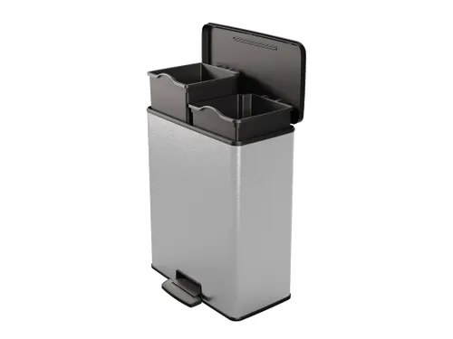 Pedaalemmer Decobin Duo 26+26 Liter Zilver Zwart