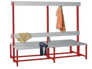 dubbele zitbank,HxLxD 1600x2000x770mm,onderstel RAL3000 - 2