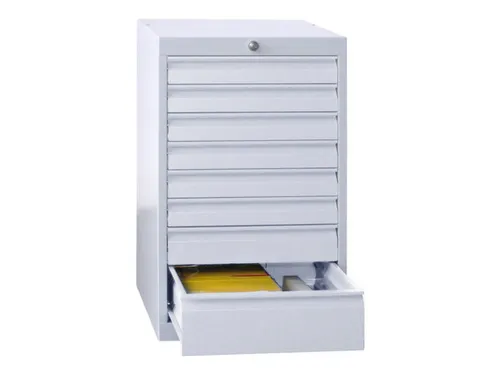 ladekast HxBxD 800x500x600mm 8laden slot RAL7035 front RAL7035