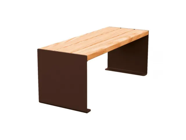 Banc d'extérieur L1200mm 3 lattes chêne clair/RAL8017
