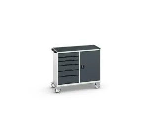 montagetafel 965x1050x550mm staalblad 6 laden kast front RAL7016 - 2
