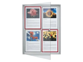 Infovitrine 4xa4 Whiteboard Voor Binnen Aluminium Frame Deur Acrylglas - 1