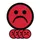Magneet smiley 25mm emotie bedroefd rood 5 stuks