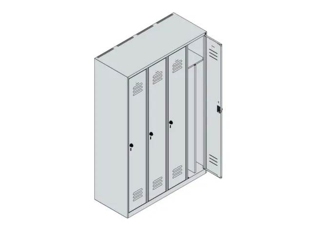 locker voor scheiding van kleding,HxBxD 1850x1200x500mm,4vak
