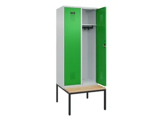locker met bank,HxBxD 2120x800x815mm,2vak,vak B 400mm,cilinderslot - 1